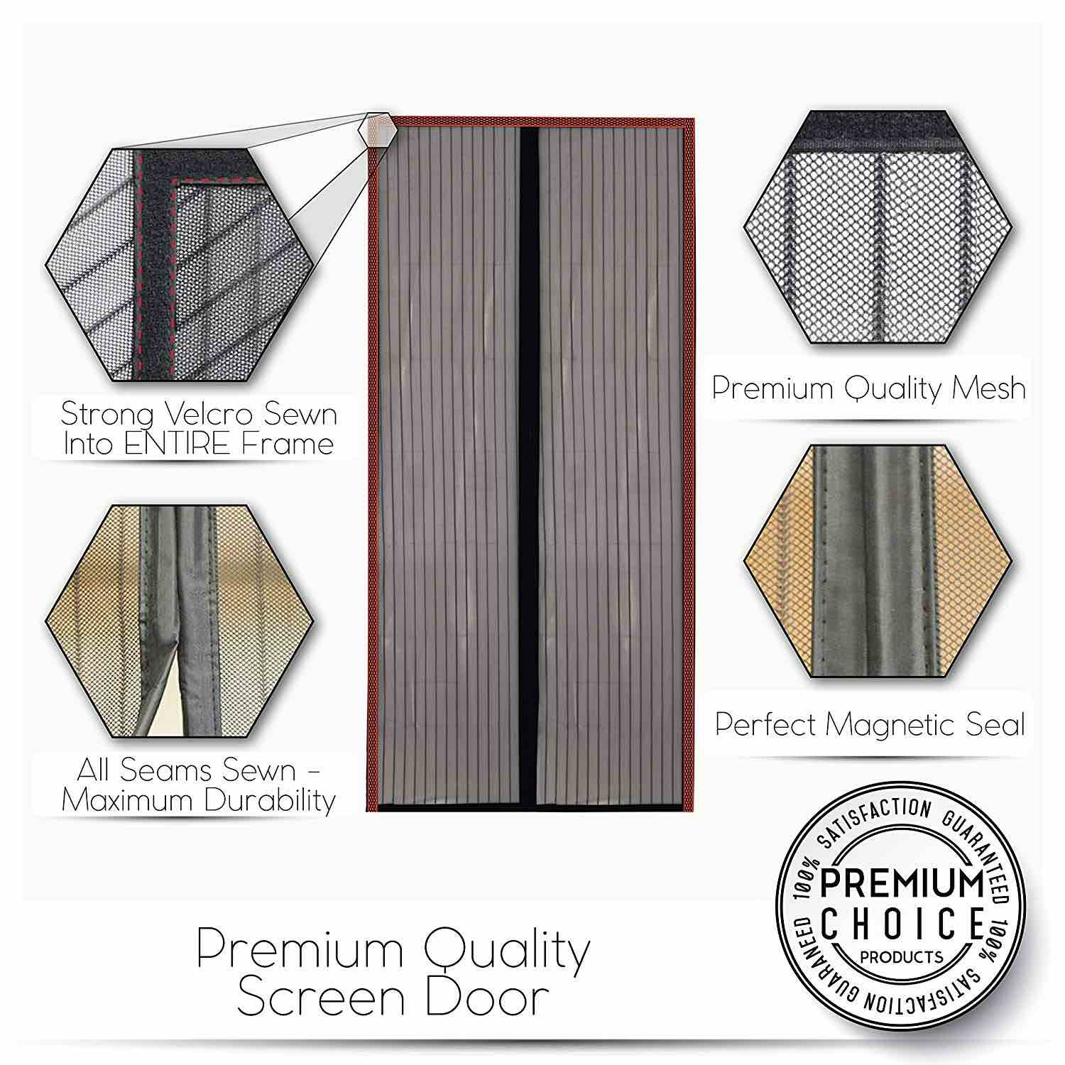 Easy Installation for All Doors White CUQOO Magnetic Door Fly Insect Screen Curtain Bug-Free Net Flies/Mosquito 100cm x 210cm Adjustable Magnetic Flyscreen Net with Magnetic Block Closure